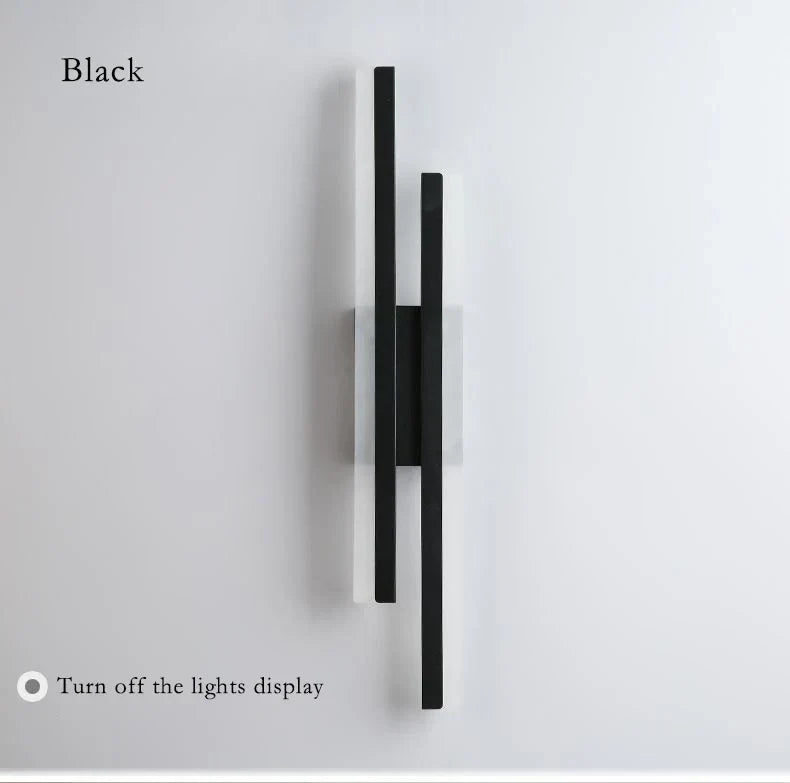 Moderne LED Wandleuchte – Schwarze & Goldene Acrylwandleuchte für Wohnzimmer, Schlafzimmer und Innendekoration