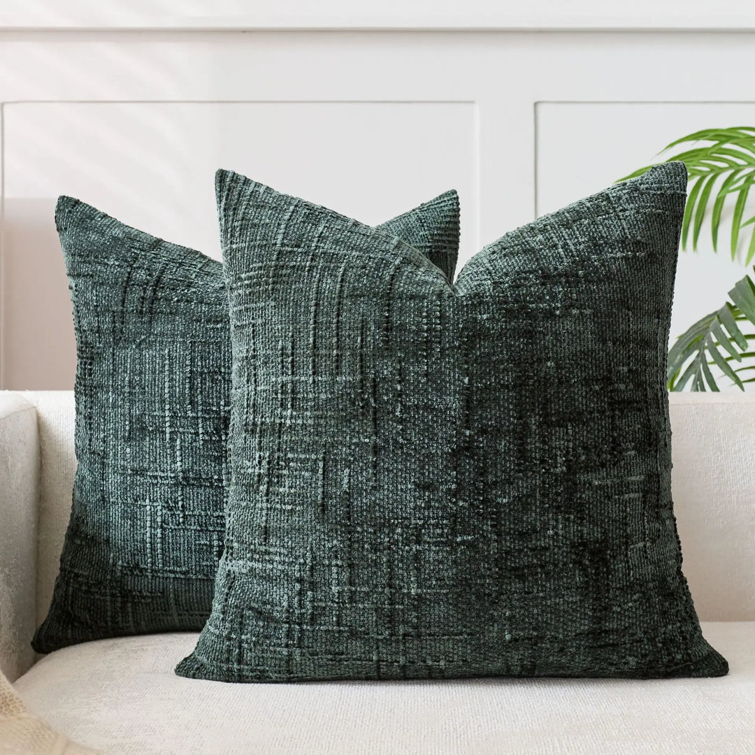 Chenille-Kissen mit Bambusstruktur in einfarbig für Sofa und Schlafzimmer
