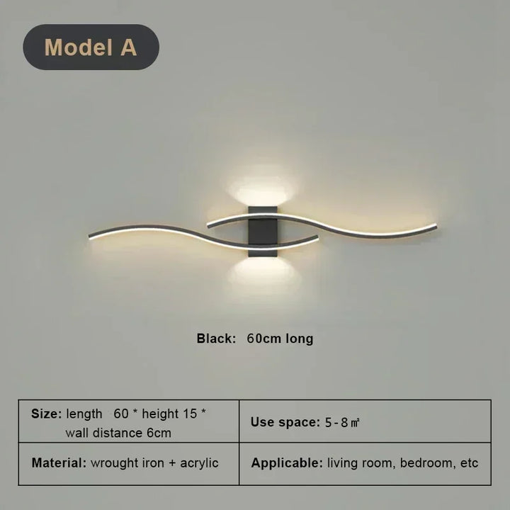 Moderne LED-Wandlampe – Wandleuchte für Wohnzimmer, Schlafzimmer und Flur – Stilvolle Innenraum-Beleuchtungseinheit