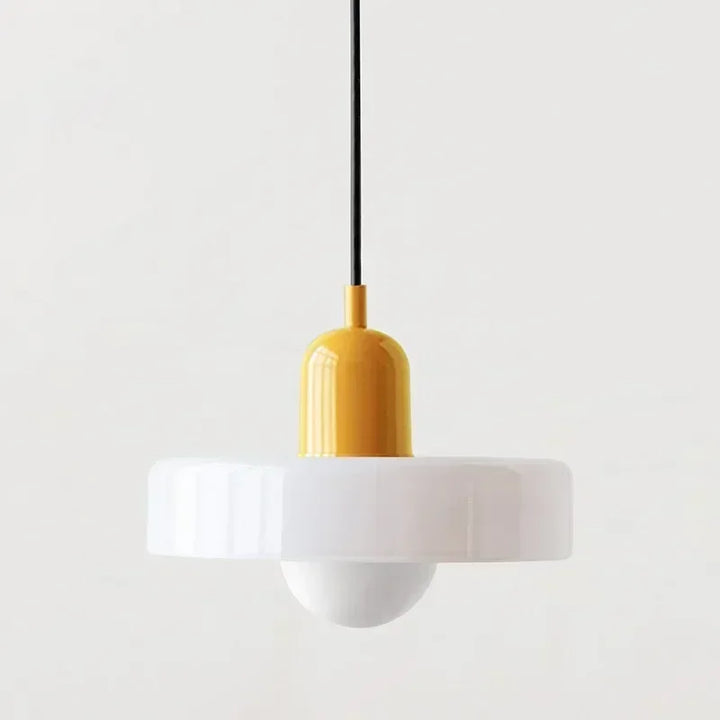 Nordic Glas Pendelleuchte – Moderne LED Hängeleuchte für Wohnzimmer, Schlafzimmer, Esszimmer und Bar, 3 Bonbonfarben
