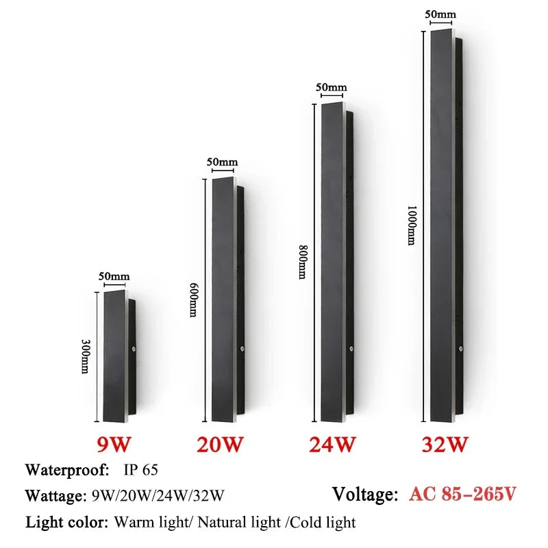 LED Lange Wandlampe Wasserdicht IP65 Außen