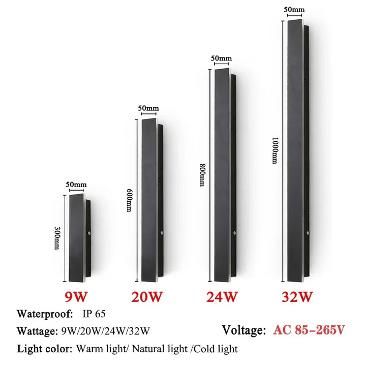 LED Lange Wandlampe Wasserdicht IP65 Außen