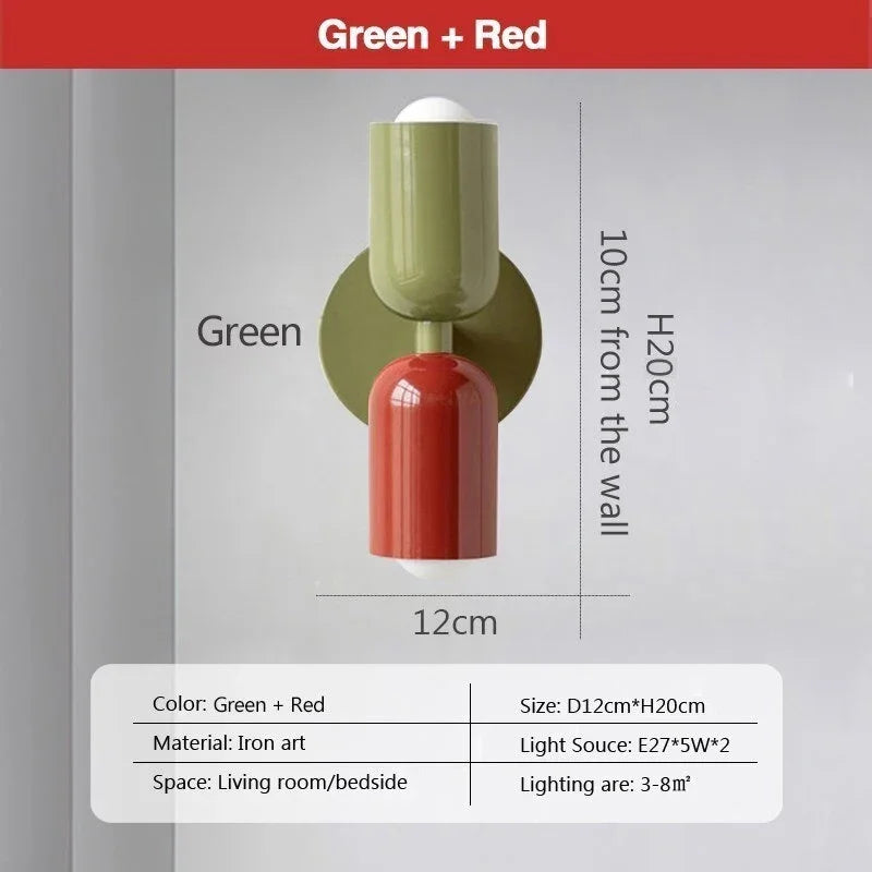 Nordic LED Wandleuchten – Modern Minimalistische Doppelkopf Wandleuchte für Wohnzimmer, Schlafzimmer, Studium und Innendekoration