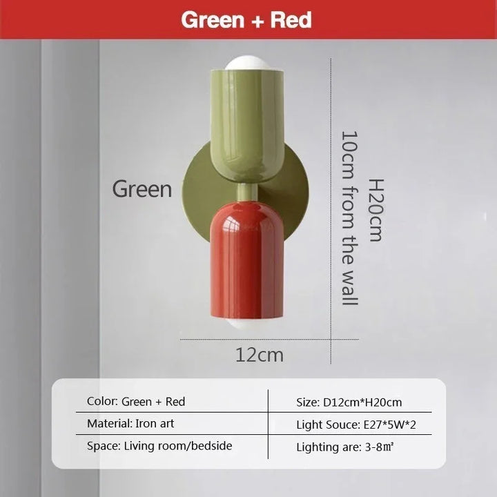 Nordic LED Wandleuchten – Modern Minimalistische Doppelkopf Wandleuchte für Wohnzimmer, Schlafzimmer, Studium und Innendekoration
