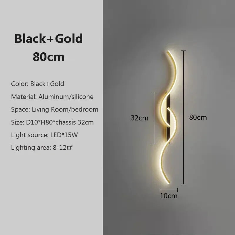 Moderne LED-Wandlampe – Zeitgenössische Wandleuchte für Wohnzimmer, Schlafzimmer, Esszimmer und Flur – Auf- & Abbeleuchtung, dimmbar, Touch-Schalter, Innendekoration