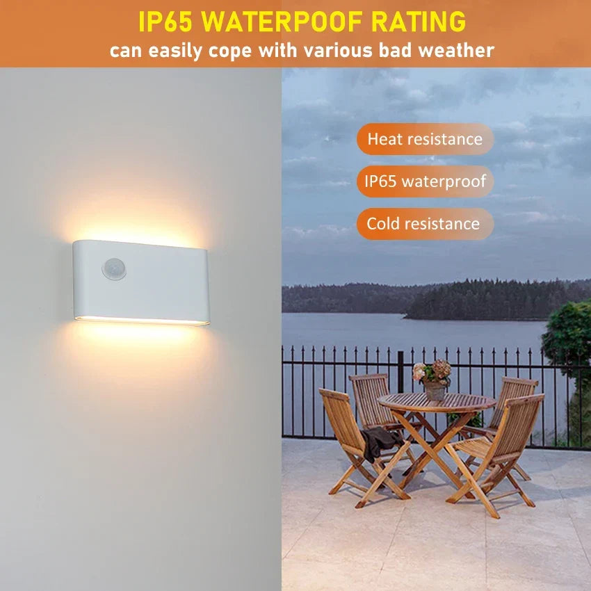 Moderne LED Außenbewegungsmelder wasserdichte Wandlampe - Ideal für Garten, Innenhof und Flurbeleuchtung