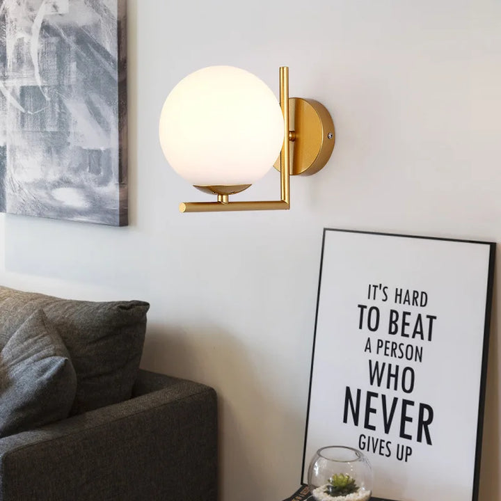 Moderne Minimalistische LED Wandleuchte – Europäische Stil Glas Wandleuchte für Wohnzimmer, Schlafzimmer und Nachttisch
