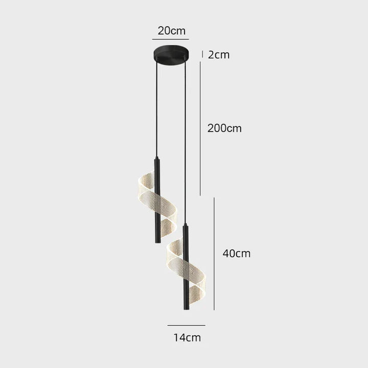 Nordic LED Pendelleuchte – Moderne Hängelampe für Wohnzimmer, Schlafzimmer, Esstisch und Flur – Goldene Acrylschirm, Innenraumdekoration