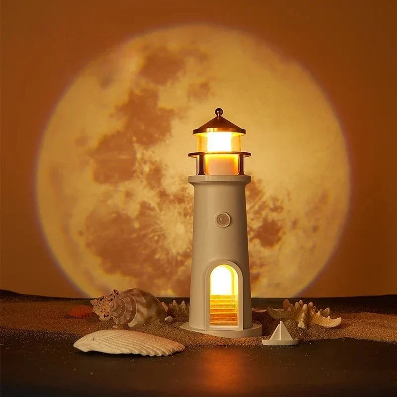 Moon Harbor Leuchtturm Nachttischlampe