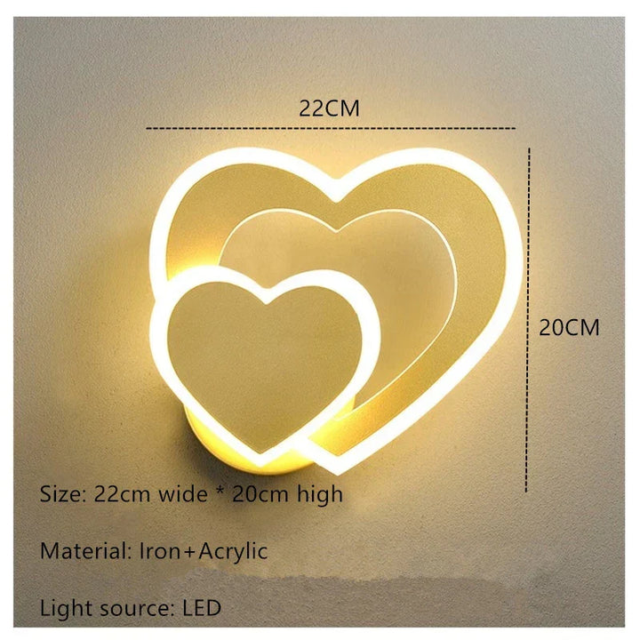 Moderne LED Herzförmige Wandlampe