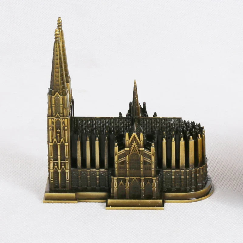 Kölner Dom Modell Metall Antik Bronze Deutschland Kölner Dom Gebäude Figurine Weltberühmtes Wahrzeichen Architektur Dekoration