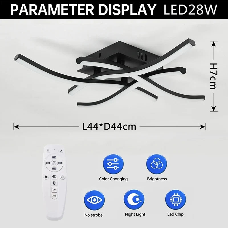 Moderne LED-Deckenlampe für Wohnzimmer, Esszimmer, Schlafzimmer und Balkon