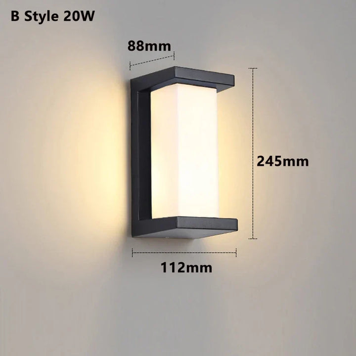 Moderne LED Außenwandleuchte mit Bewegungssensor - Wasserdichte IP65 Terrassenlichter für Balkon Garten