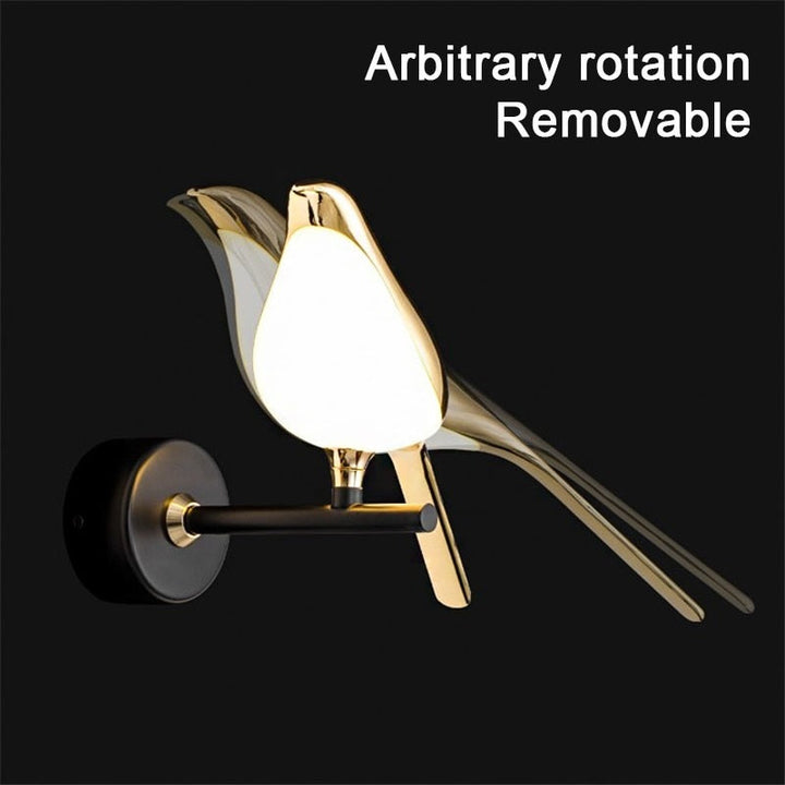 Moderne nordische Wandvogel Lampe