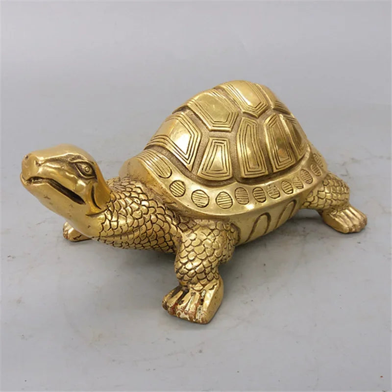 Brass Feng Shui Schildkröte Statue Glückliches Tier Skulptur für Langlebigkeit Home Office Dekoration Figur Geschenk Studien Ornament