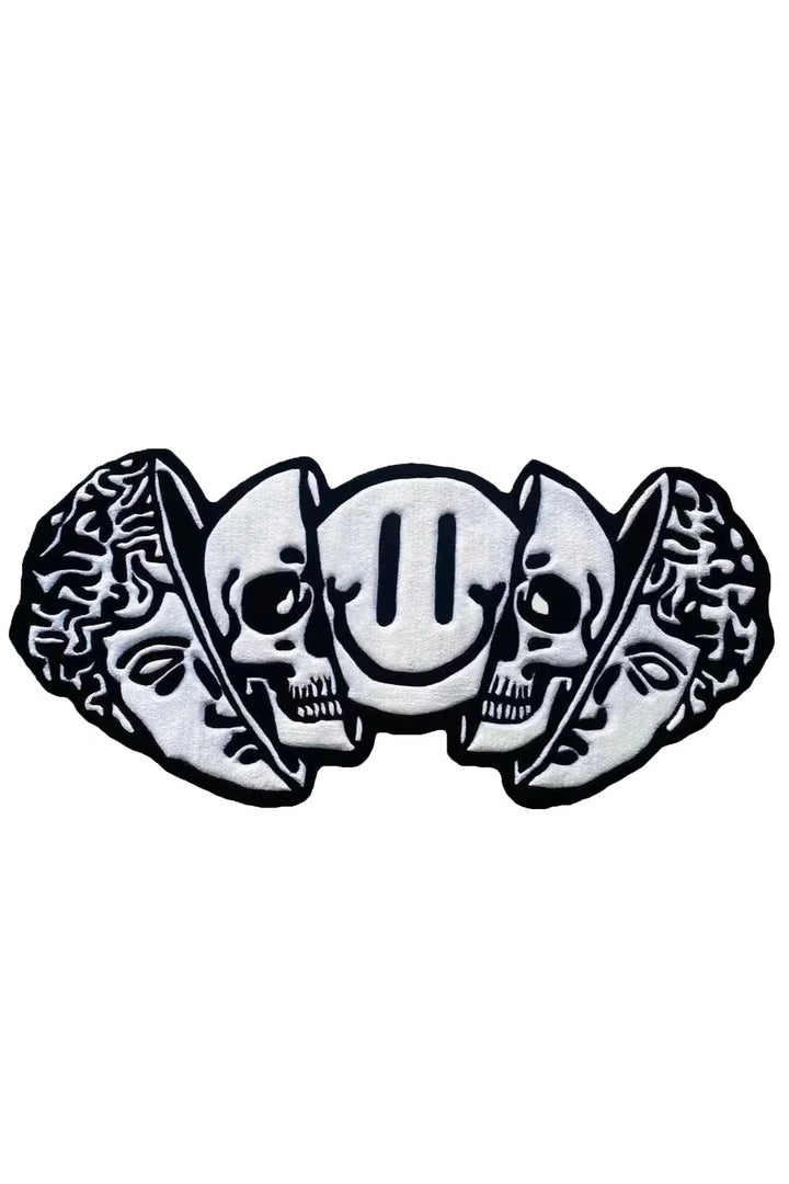 Skull Schwarzer Teppich