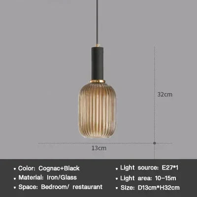 Moderne Nordische Glas Pendelleuchte – Einzelkopf LED Hängeleuchte für Esszimmer, Schlafzimmer, Café und Studium – Weiß, Grün, Cognac & Mehr