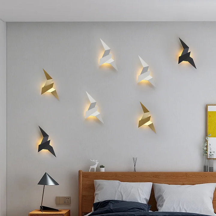 Nordic LED Vogel Wandlampe – Moderne Wandbeleuchtung für Schlafzimmer, Wohnzimmer, Treppen und Nachttisch – Oben & Unten Beleuchtung, Eisen Schirm, AC-Betrieb