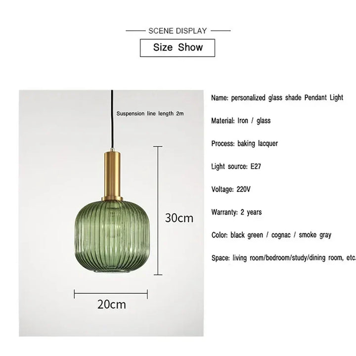 Moderne Nordische Glas Pendelleuchte – Einzelkopf LED Hängeleuchte für Esszimmer, Schlafzimmer, Café und Studium – Weiß, Grün, Cognac & Mehr