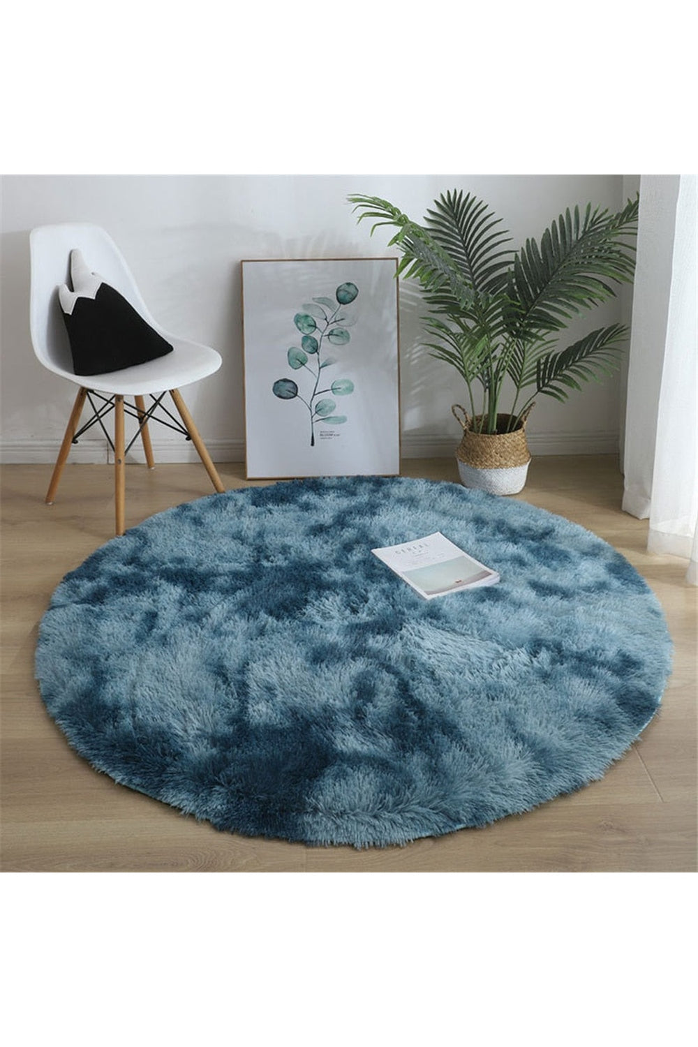Flauschiger runder Teppich