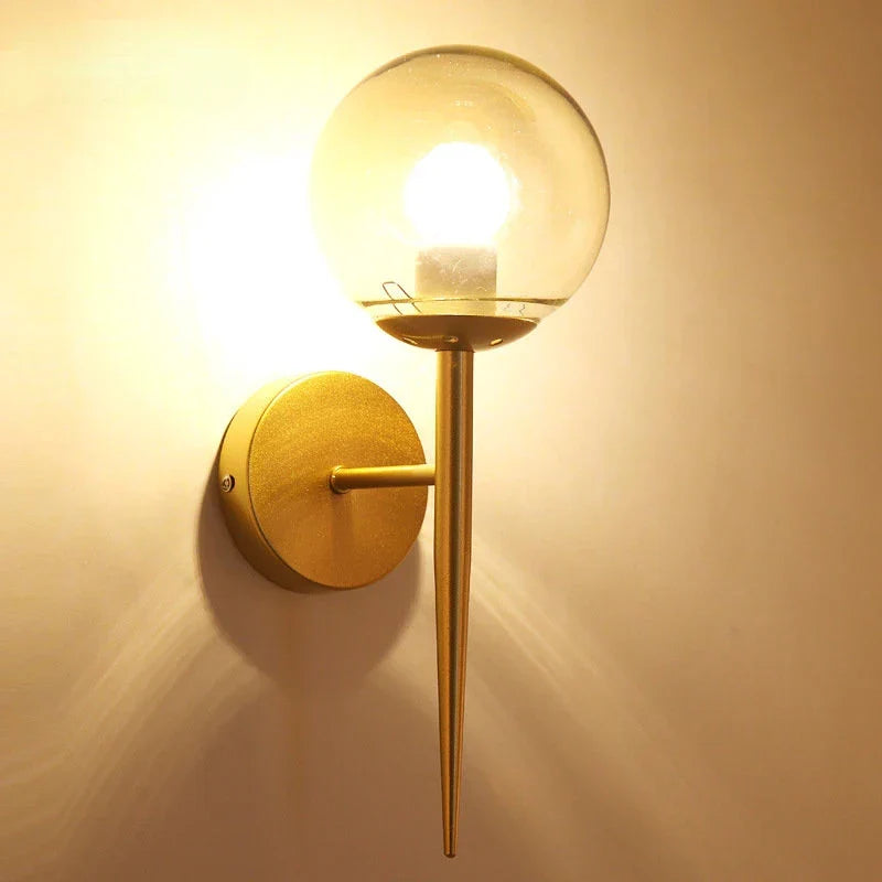 Moderne Minimalistische LED Wandleuchte – Europäische Stil Glas Wandleuchte für Wohnzimmer, Schlafzimmer und Nachttisch