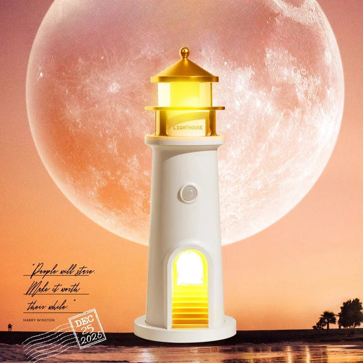 Moon Harbor Leuchtturm Nachttischlampe