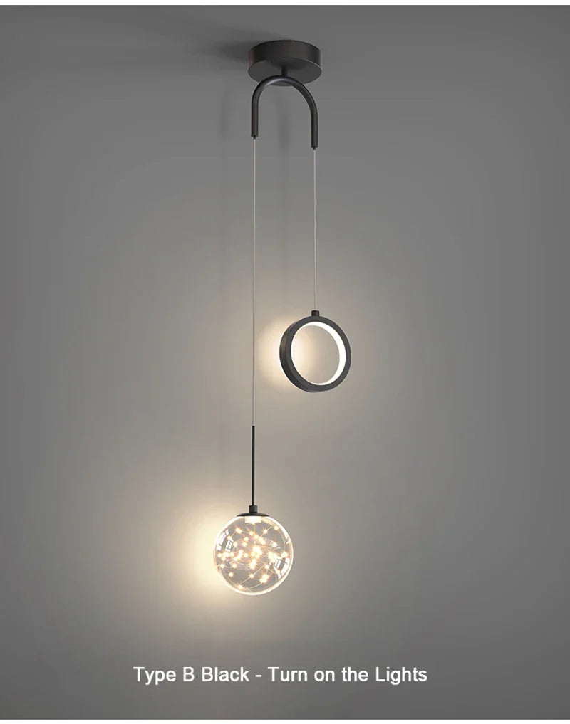 Moderne LED-Pendelleuchte – 2-Wege Innenhängelampe für Wohnzimmer, Schlafzimmer, Esstisch mit einstellbaren 3 Lichtfarben