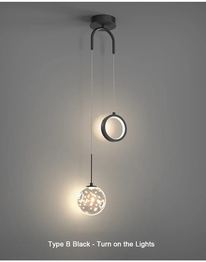 Moderne LED-Pendelleuchte – 2-Wege Innenhängelampe für Wohnzimmer, Schlafzimmer, Esstisch mit einstellbaren 3 Lichtfarben