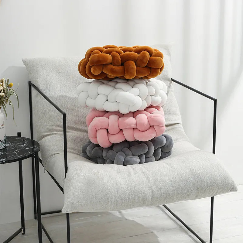 Wohnzimmer Weicher Plüsch Knotenkissen Sofa Kissen Einfarbig Quadratisch Handgewebtes Heimwurfkissen Quadratische Gewebte Sitzkissen Kissen