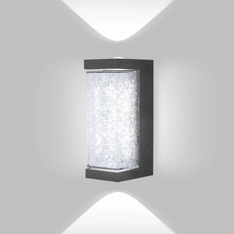 Moderne wasserdichte LED-Außenwandleuchte – Kristallwandeinbauleuchte für Garten, Terrasse und Eingangsbbeleuchtung