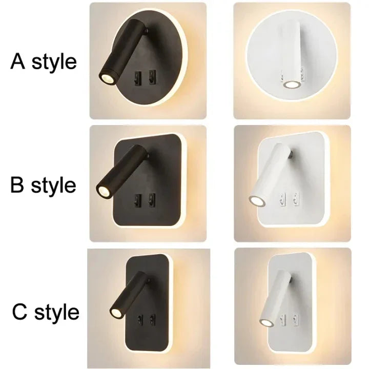 Moderne LED Wandleuchte – 350° schwenkbare einstellbare Auf- und Abwärts-Wandleuchte, 3000K Warmweiß bis 6500K Kaltlicht, Aluminium Wandlampe