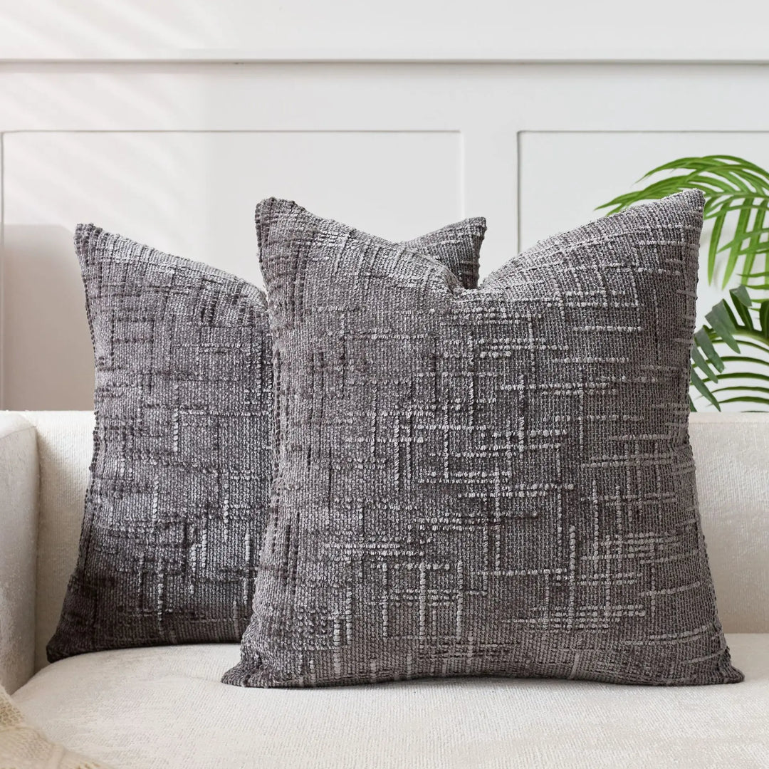 Chenille-Kissen mit Bambusstruktur in einfarbig für Sofa und Schlafzimmer
