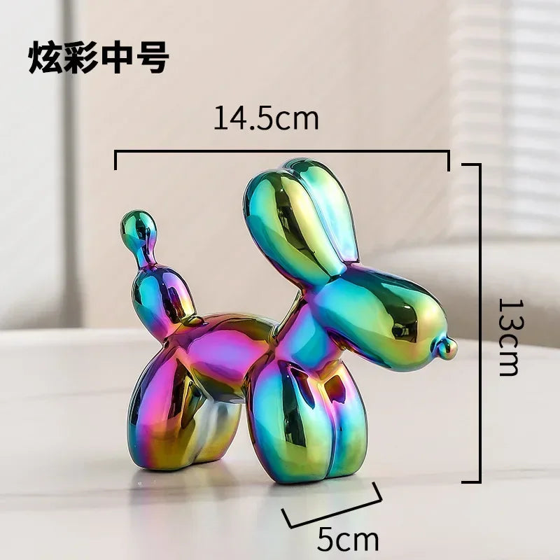 Nordic Keramische Ballonhund Skulptur Gold Tier Dekorationen Statue Wohnzimmer Ornamente Kreatives Schreibtisch Ornament Heim Deko