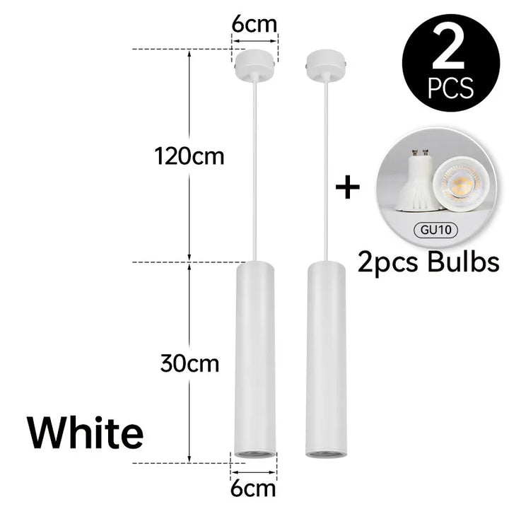 Moderne LED Pendelleuchte – Schlanker Zylinder Hängeleuchte für Küchen-, Wohn- und Schlafzimmerdekoration