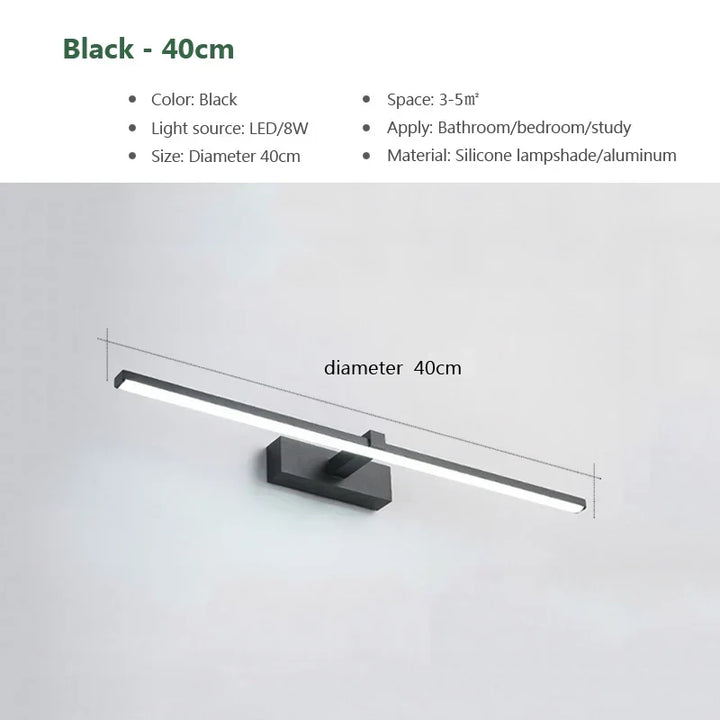 Moderne LED Wandleuchte für das Badezimmer – 3-farbig einstellbare Licht Aluminium LED Spiegel Lampe für Make-up und Baden