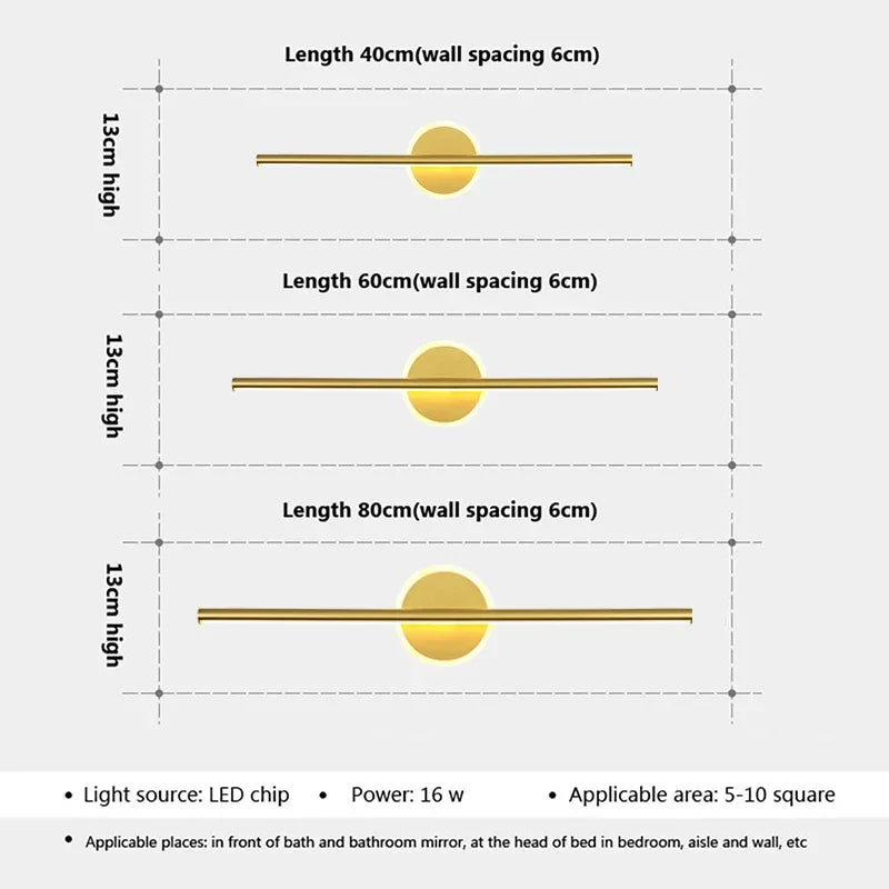 LED-Wandleuchte LineaLux Modernes Spiegel- und Wandlicht