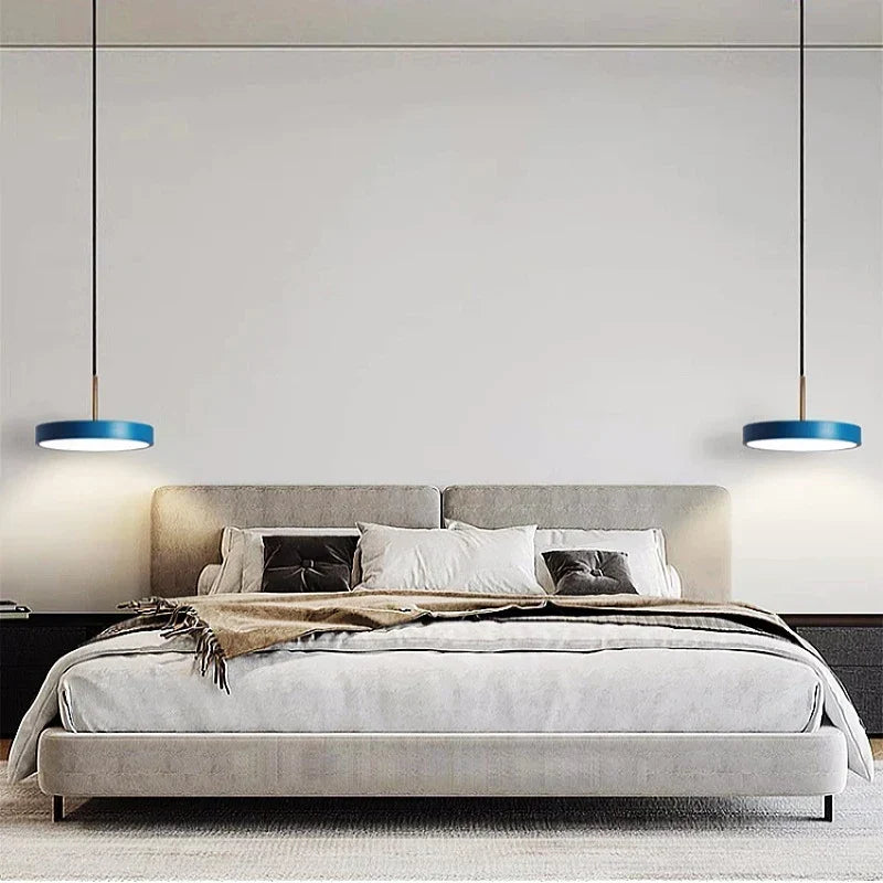 Moderne LED Pendelleuchte – 23/30cm Scheibenhängelampe für Schlafzimmer, Wohnzimmer, Büro und Gang – Dimmbares LED Deckenlicht