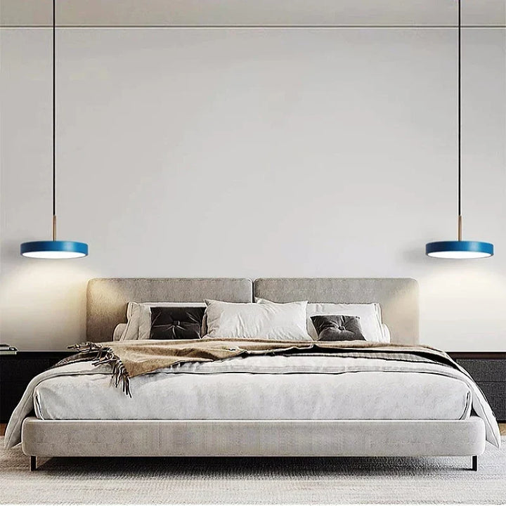 Moderne LED Pendelleuchte – 23/30cm Scheibenhängelampe für Schlafzimmer, Wohnzimmer, Büro und Gang – Dimmbares LED Deckenlicht