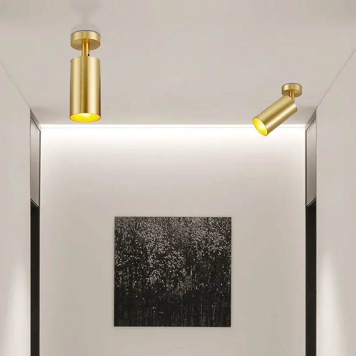 Moderne Gold-Spotlight-Deckenleuchte – Nordischer minimalistischer E27 LED-Leuchte für Wohnzimmer, Schlafzimmer und Küche