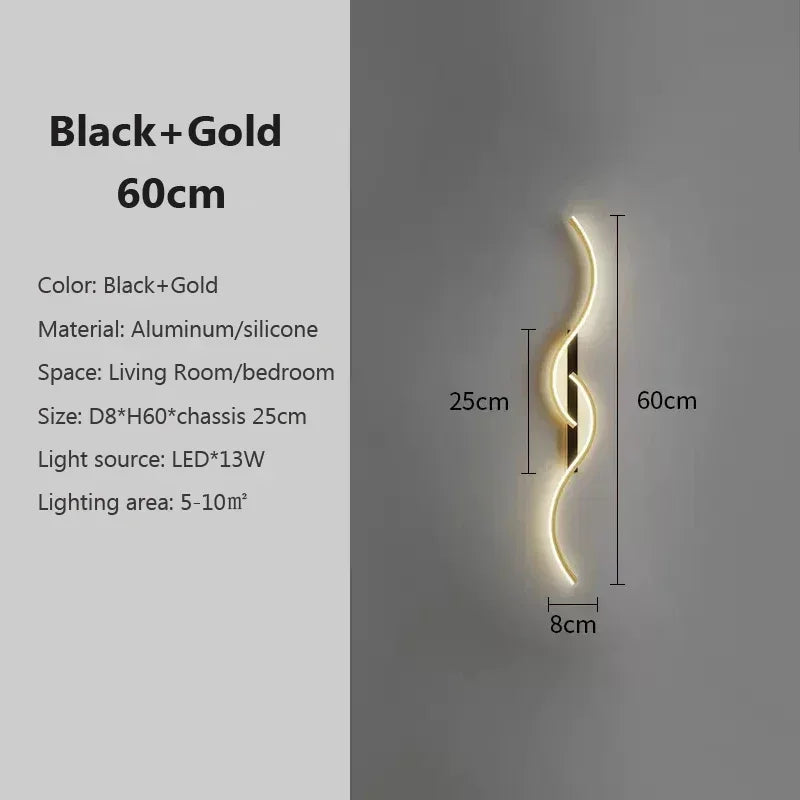 Moderne LED-Wandlampe – Zeitgenössische Wandleuchte für Wohnzimmer, Schlafzimmer, Esszimmer und Flur – Auf- & Abbeleuchtung, dimmbar, Touch-Schalter, Innendekoration
