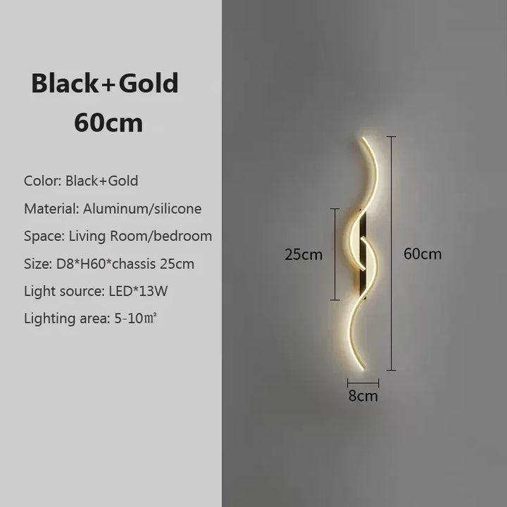 Moderne LED-Wandlampe – Zeitgenössische Wandleuchte für Wohnzimmer, Schlafzimmer, Esszimmer und Flur – Auf- & Abbeleuchtung, dimmbar, Touch-Schalter, Innendekoration