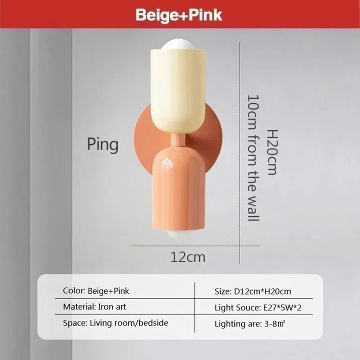 Nordic LED Wandleuchten – Modern Minimalistische Doppelkopf Wandleuchte für Wohnzimmer, Schlafzimmer, Studium und Innendekoration