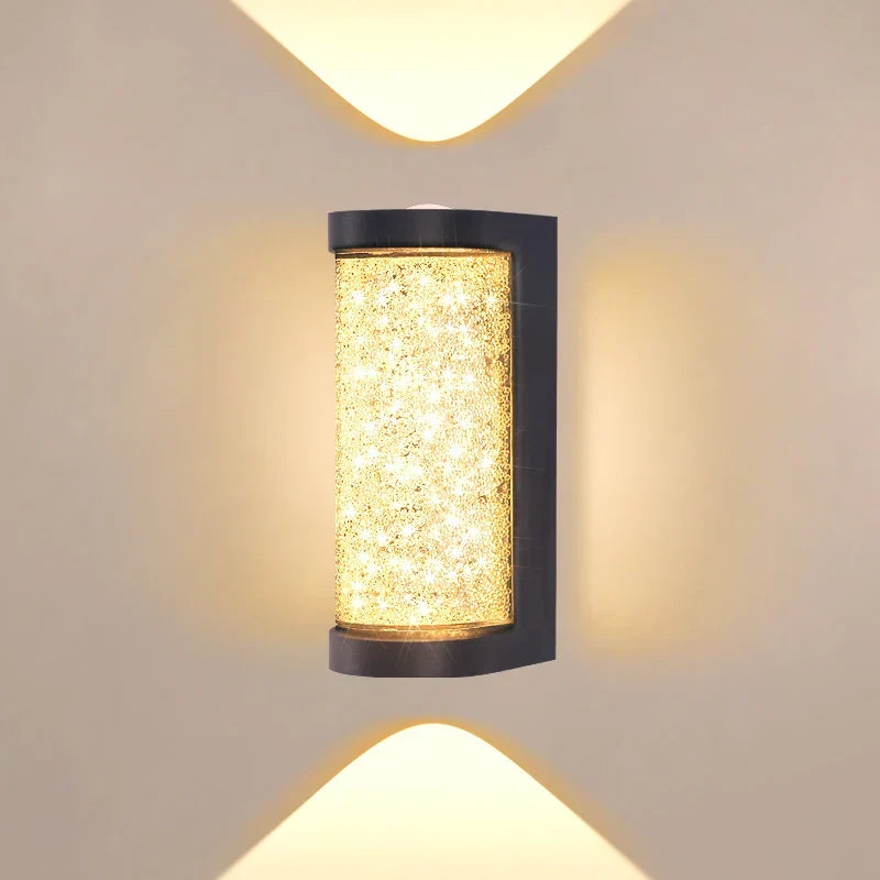 Moderne wasserdichte LED-Außenwandleuchte – Kristallwandeinbauleuchte für Garten, Terrasse und Eingangsbbeleuchtung