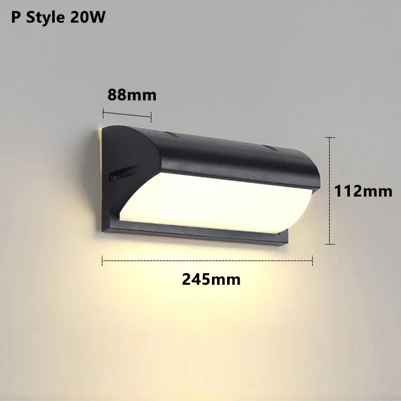 Moderne LED Außenwandleuchte mit Bewegungssensor - Wasserdichte IP65 Terrassenlichter für Balkon Garten