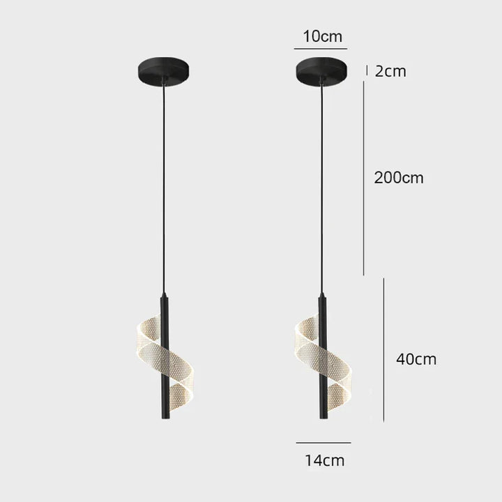 Nordic LED Pendelleuchte – Moderne Hängelampe für Wohnzimmer, Schlafzimmer, Esstisch und Flur – Goldene Acrylschirm, Innenraumdekoration