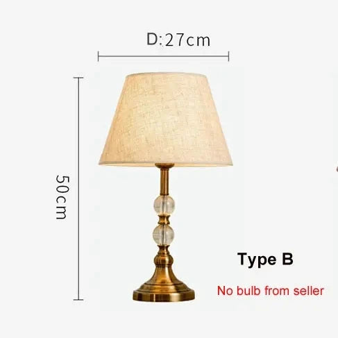 Amerikanische Imitation Kupfer Kristall Nachttischlampe - Moderne europäische Stil Schreibtischlampe
