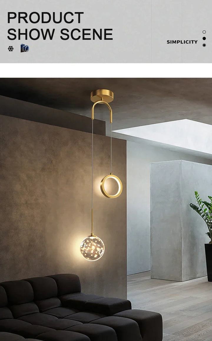 Moderne LED-Pendelleuchte – 2-Wege Innenhängelampe für Wohnzimmer, Schlafzimmer, Esstisch mit einstellbaren 3 Lichtfarben