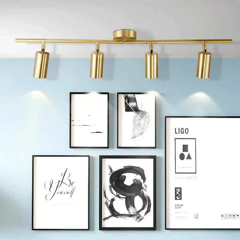 Moderne Gold-Spotlight-Deckenleuchte – Nordischer minimalistischer E27 LED-Leuchte für Wohnzimmer, Schlafzimmer und Küche