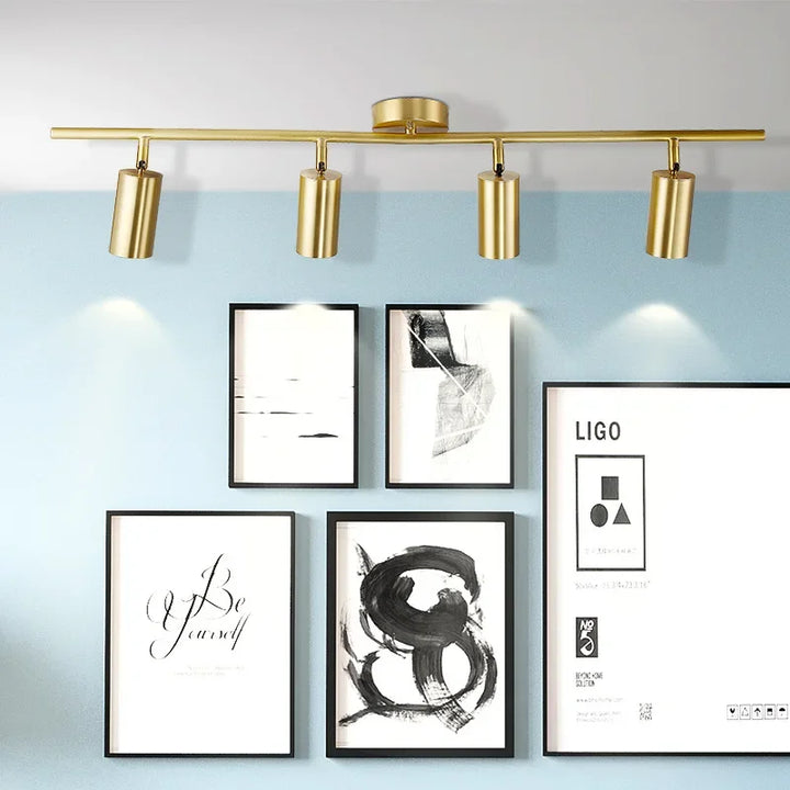 Moderne Gold-Spotlight-Deckenleuchte – Nordischer minimalistischer E27 LED-Leuchte für Wohnzimmer, Schlafzimmer und Küche