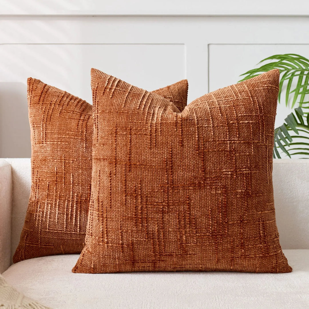 Chenille-Kissen mit Bambusstruktur in einfarbig für Sofa und Schlafzimmer